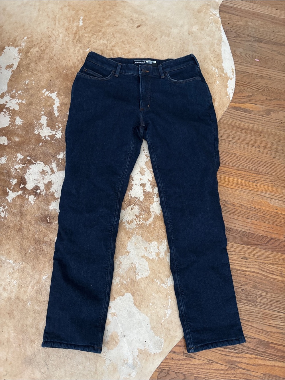 Carhartt fleece lined Dark Indigo Relaxed Jeans - Classic Five-Pocket
